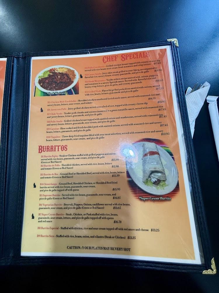Coyote Rojo Menu image 3